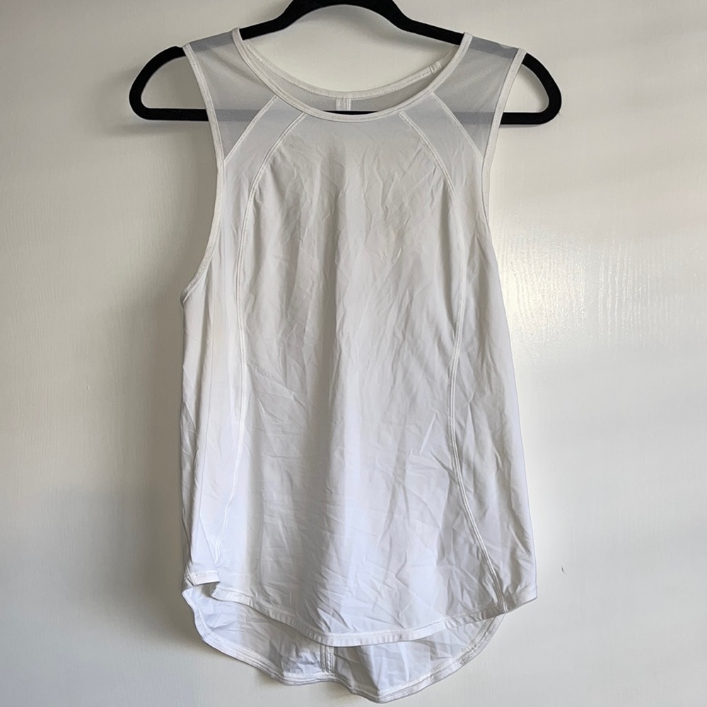 White lululemon mesh back tank top